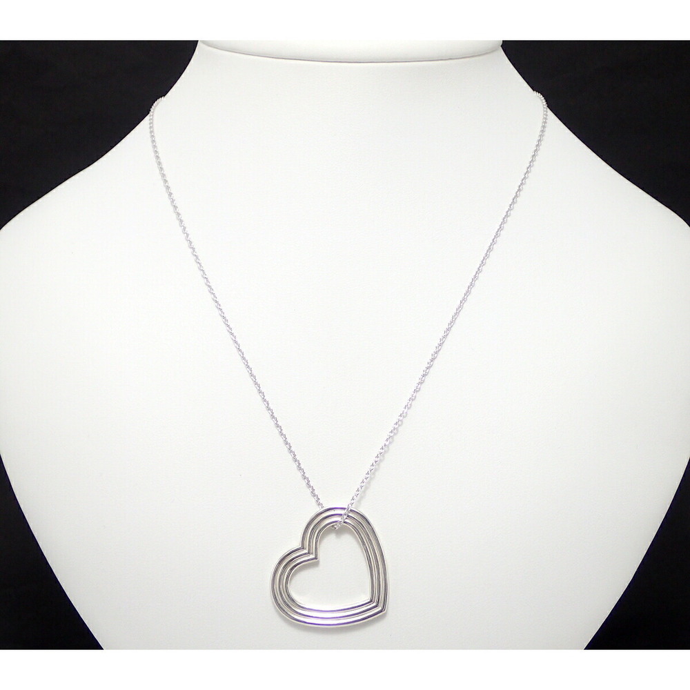 TIFFANY Co Elsa Peretti Heart Pendant Necklace Sterling Silver